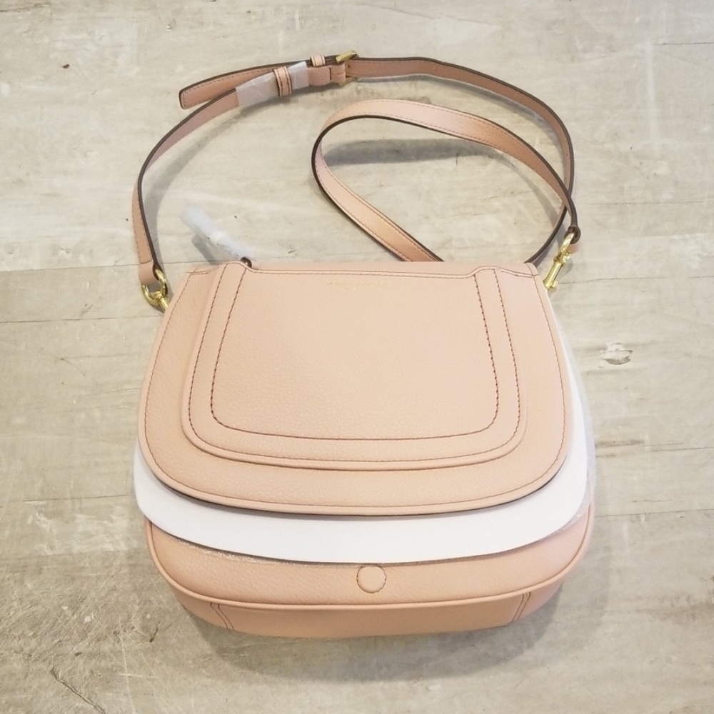 💕MARC JACOBS💕 Empire City Mini Messenger Leather Crossbody Bag Rose Light Pink - Picture 7 of 8